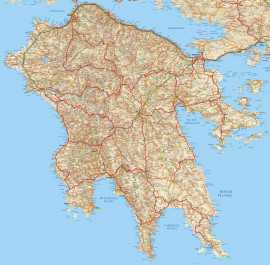 Cartina stradale del Peloponneso