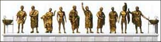 Plastico del monumento degli Eroi Eponimi. Fonte Gnto